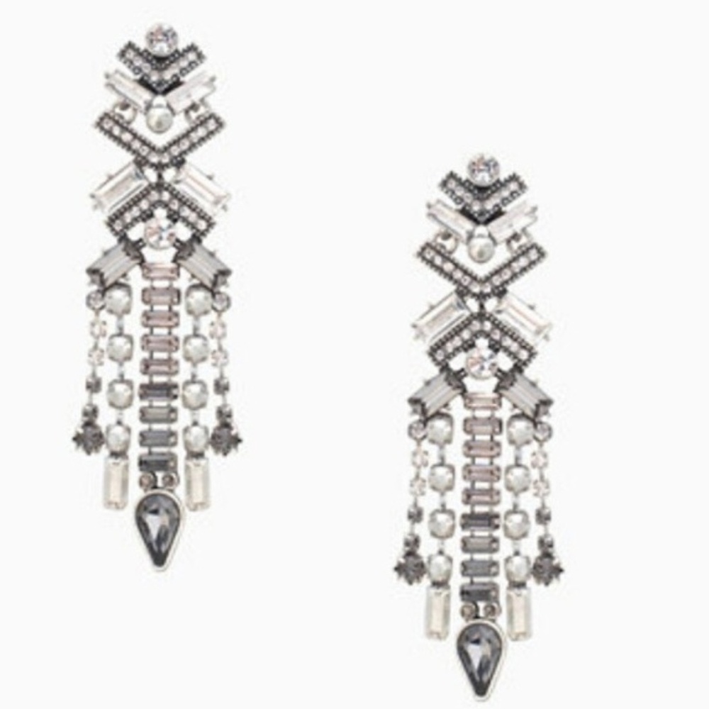 Stella & Dot | Sparkling Cascading Crystal Bejeweled Chandeliers Silver … - Picture 5 of 10